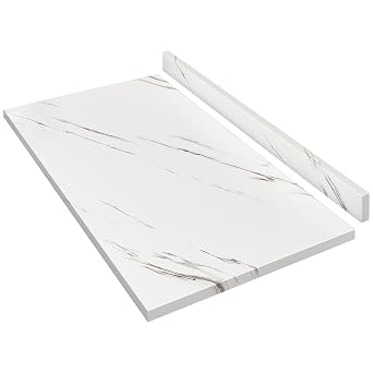 LOVMOR Laminate Countertop, Washer Dryer Counter Top, Wood Countertop for DIY, Table Top, 48" L x 25.56" W x 0.75" H for Office Desk and Kitchen Table Marble Texture