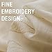 Lazzzy Taupe Sheer Curtains Leaf Embroidered 84 Inch Long for Living Room Bedroom Rod Pocket Voile Window Drapes 2 Panels