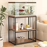 MELLCOM 20-29 Gallon Fish Tank Stand, Adjustable 2-Tier Metal Aquarium Stand with Shelf for Fish Tank Accessories Storage,Turtle Reptile Terrariums Stand Rack for Home Office,Tank not included