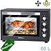 Produktbild TZS First Austria - 60 Liter Mini-Backofen mit Krümelblech | Innenbeleuchtung | Drehspieß | Umluft-Funktion | Platz für 2 Pizzen auf einem Gitterrost | Doppelglastür, Minibackofen, Rezeptheft, Timer