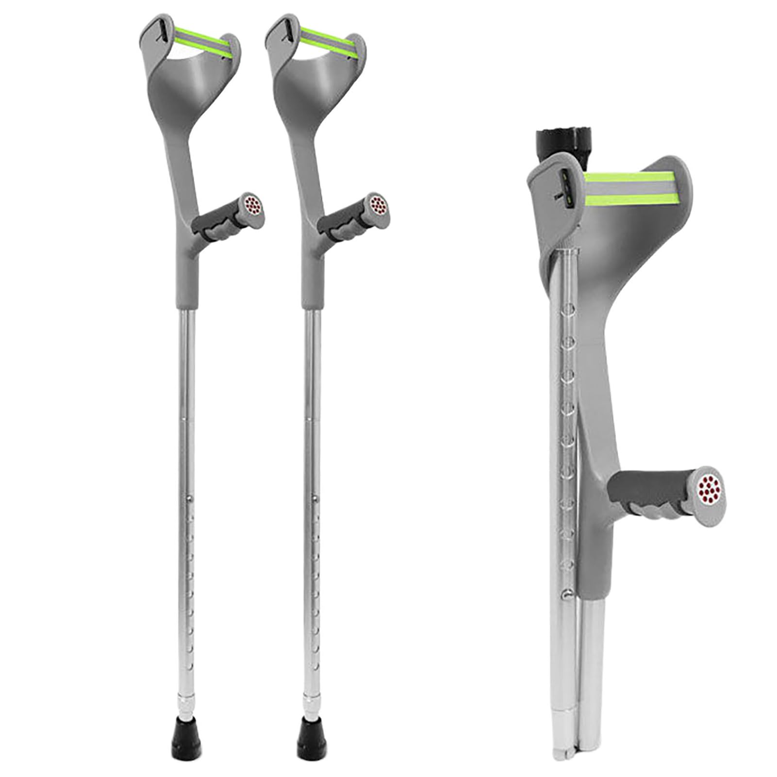 JingNian 1 Par De Muletas Plegables De Antebrazo, Muletas para Caminar De Altura Ajustable, Mango ErgonóMico con Agarre CóModo, Muletas OrtopéDicas para Adultos (Color:Negro)