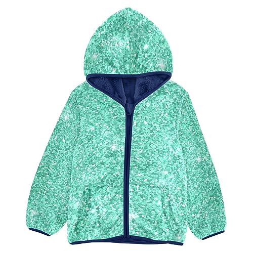 CHIFIGNO Turquoise Green Zip up Jacket with Hood Toddler Jackets for Fall Winter Toddler Zip up Hoodie Boy 9-10Y