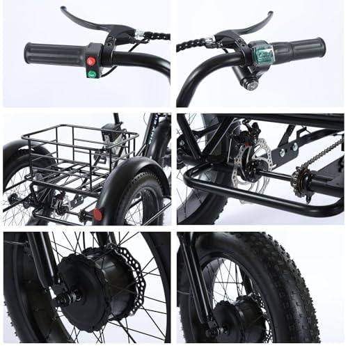 Trójkołowy rower elektryczny 20'' z grubymi oponami dla dorosłych