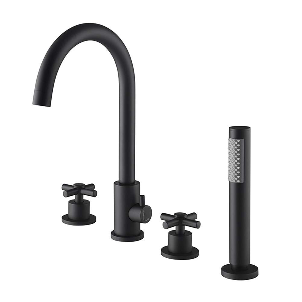 NZPOST Bathtub Faucet with Shower, Black,Gold,Chrome Bath Mixer Bathroom Shower Faucet Waterfall Brass Va