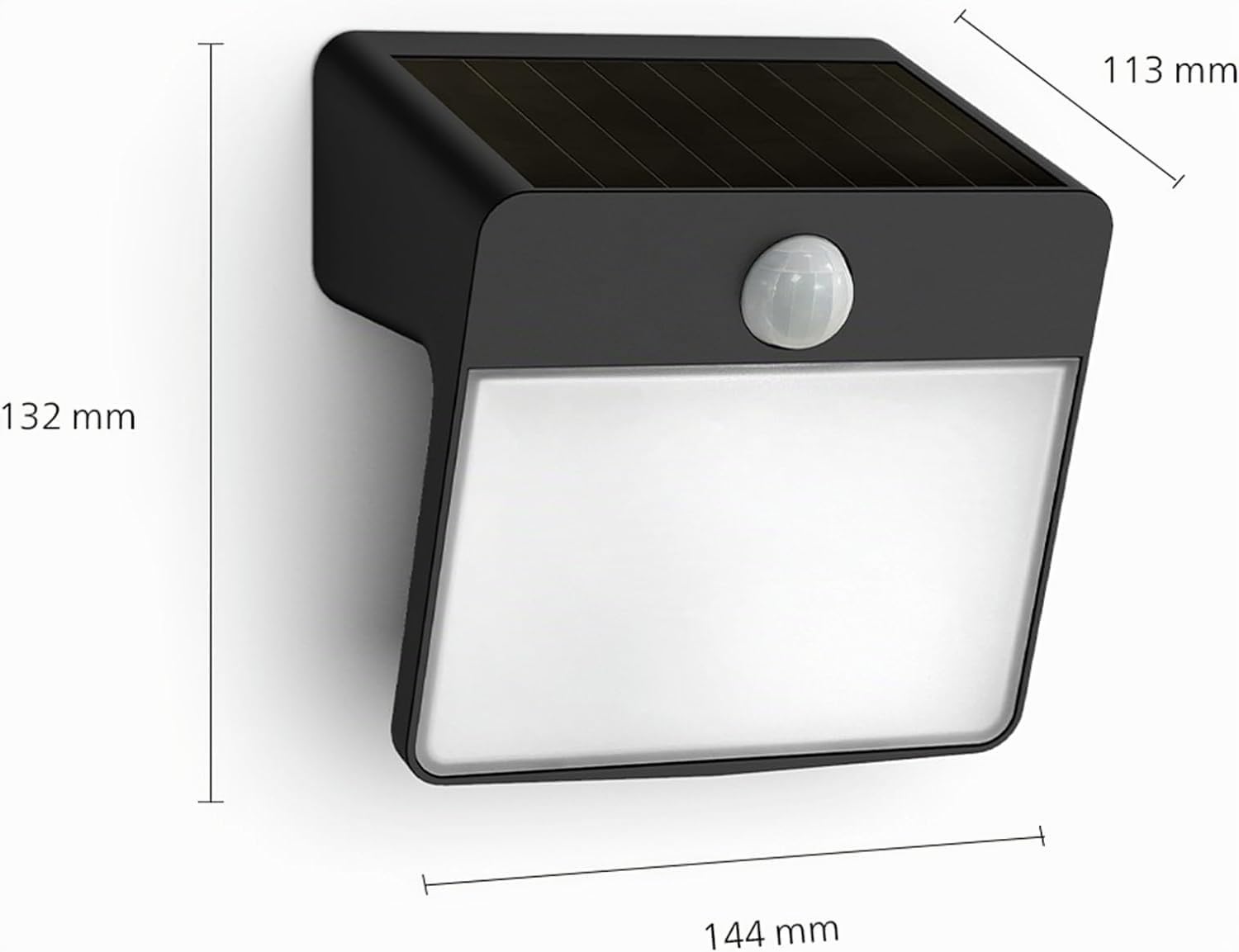 Philips Enkara Applique murale solaire d'extérieur avec numéro de maison, 0,2W, 2700K, noire, IP44 résistante aux intempéries