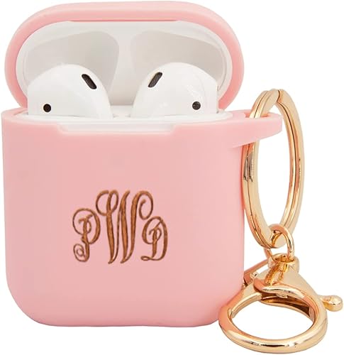 Funda personalizada compatible con Apple Airpods de 2ª 1ª y 3ª generación Pro, llavero con nombre personalizado, funda protectora de silicona,