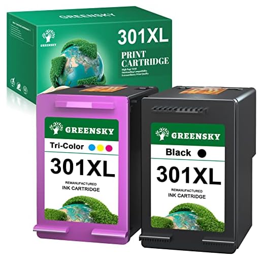 GREENSKY 301XL Remanufacturado para HP 301 Cartuchos de Tinta Reemplazo para HP DeskJet 1000 1010 1510 1512 2050 2050a 2540 3000 Envy 4500 4501 4502 Officejet 2620 2621 4631(1 Negro, 1 Tricolor)