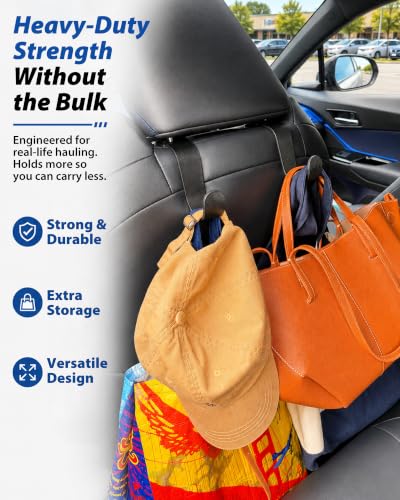 Image of Travel Depot Car Headrest Hooks, 50.7 LB Heavy Duty Purse Hooks, 2-Pack