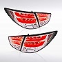 Autozensation Compatible with Hyundai Tucson Gl Gls 2010-2016, Chrome Housing Clear Lens LED Bar Tail Lights, L+R Pair Taillight Assembly
