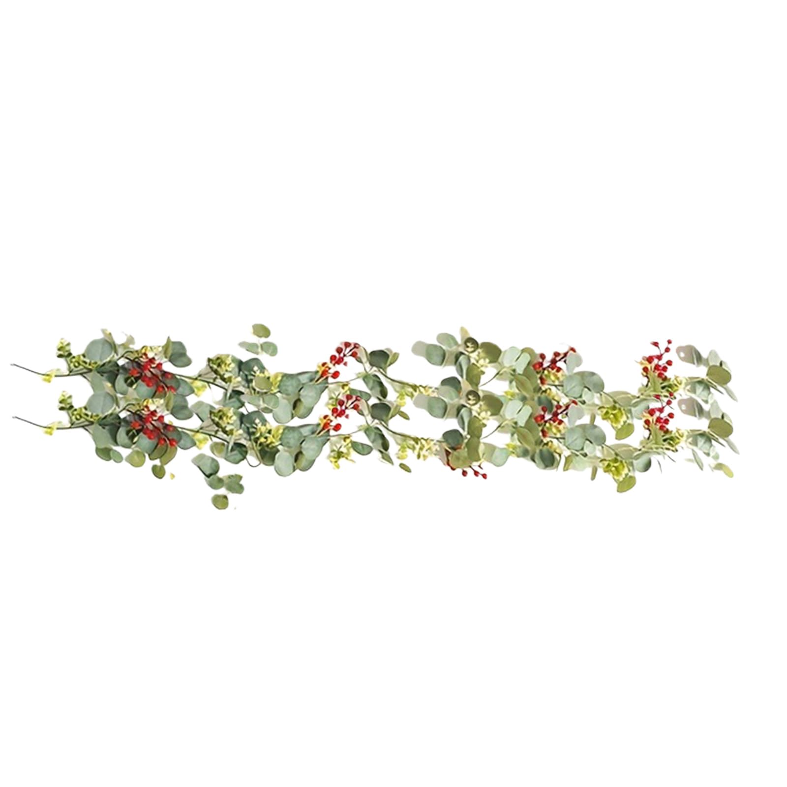 Kalttoy Multipurpose Faux Eucalyptuses Garlands Bendable with Realistic Red Berries for Wall Wreath Centerpieces Design Adjustable Silk Berries Vine Centerpieces