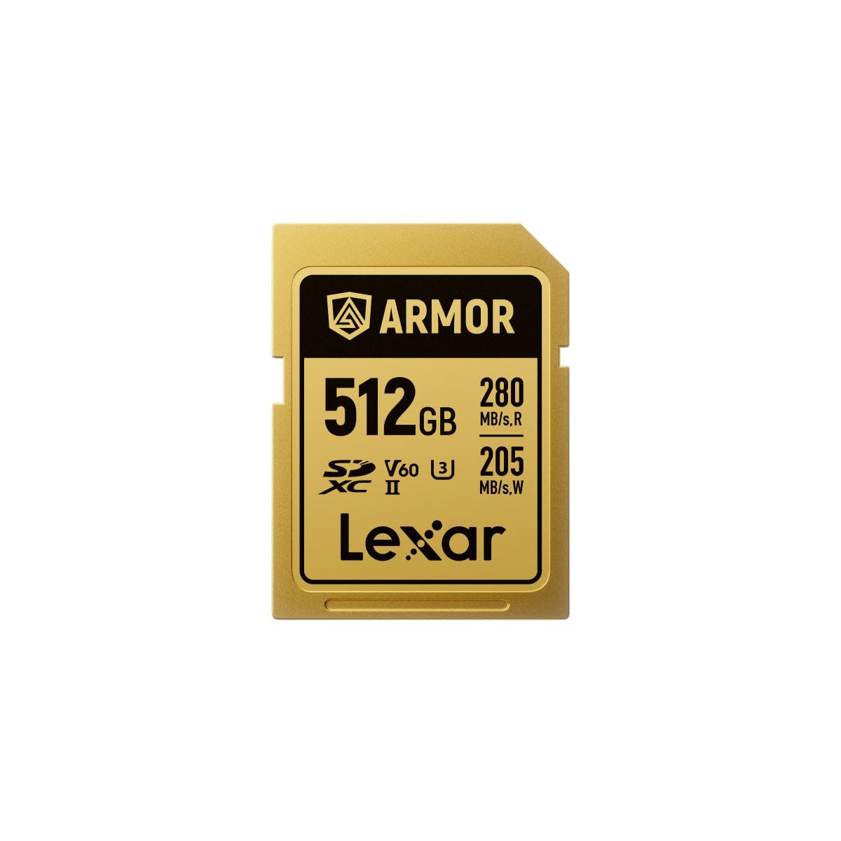 Lexar ARMOR GOLD 512GB SDXC, Scheda di Memoria Rugged in Acciaio, IP68 Impermeabile e Antipolvere, UHS-II ad Alta Velocità, Ideale per Foto e Video 4K/6K