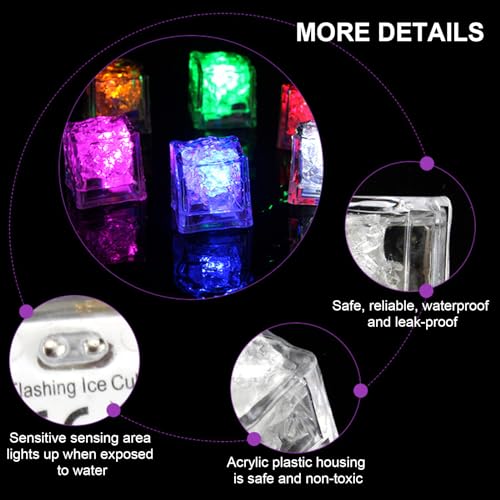 Cubos de hielo LED rojo, pack de 12 unidades miniatura 4