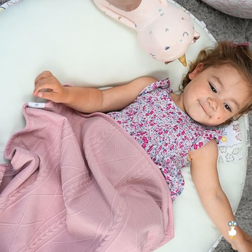 Image of GooseWaddle Luxury Knit Baby Blanket (30 inchx40 inch), Premium Comfort from Ultra Soft Fabric That Get Softer with Use, Perfect for Any Infant Nursery, Boy or Girl, Machine Washable (Rose)