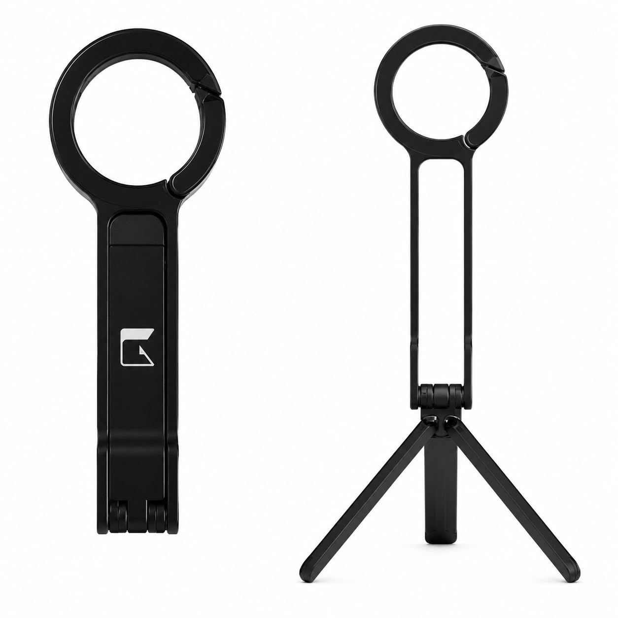MagTrip Magnetic Phone Stand & Grip | Foldable Tripod Handle for Vlog, Live Streaming & Travel | Compatible with MagSafe, Apple iPhone | Carabiner Hook Design | Black-image-43