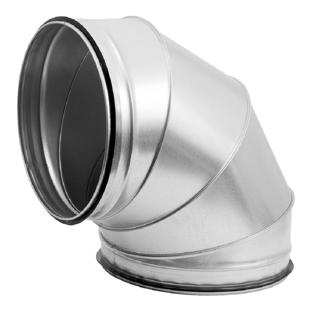 Eiroplast Ø 150Mm 6'' / 90 Degree Elbow - Galvanised Pressed Bend With Rubber Gasket - Duct Fitting, Joint, Connector