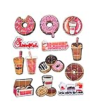 13pcs Coffee Donuts Crocks Shoe Charms for Teens Kids, Fast Food Drinks Shoe Charms, Sweet Cake PVC Doughnut Shoes Decoration Charm for Clog Pins Bracelet Wristband Party Favors Halloween Birthday Easter Supplies...