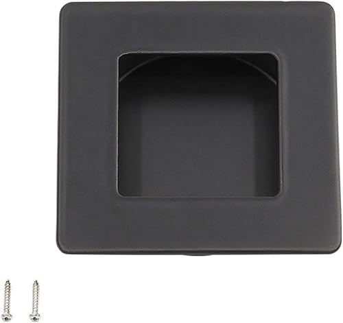 Miniatura 4 de homdiy MC009-70BK - Manija para puerta corrediza de armario, paquete de 15 manijas cuadradas para puerta empotrada, color negro, manijas de cajón