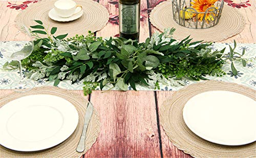 U'artlines 28" Greenery Swag Artificial Front Door Wreath Hanging Eucalyptus Leaves Garland For Home Indoor Outdoor Window Wall Wedding Party Decoration (Swag, 28'' Willow/Eucalyptus Leaf) #TOP4