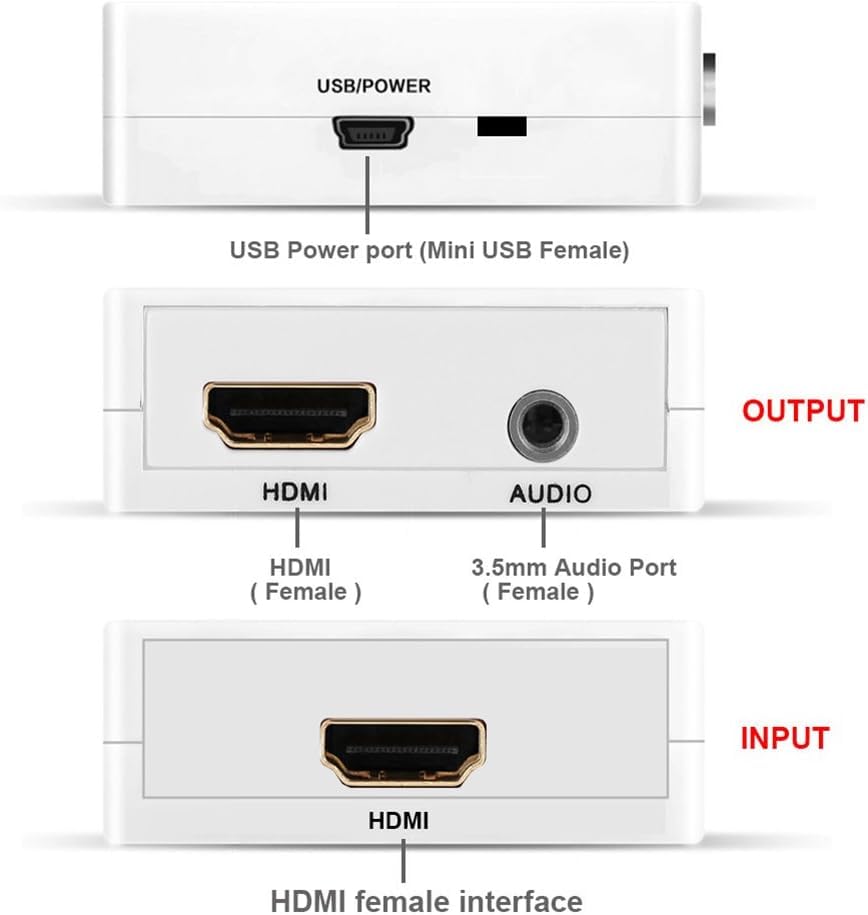 Image of Mini HDMI2HDMI Audio HD Converter, 1080P HDMI-Compatible Audio Extractor Adapter switcher for PC Laptop HDTV (HDMI to HDMI + Audio)