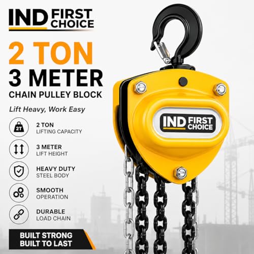Image of VM Manual Chain Block | Heavy Duty Chain Pulley Block | Hand Operated Chain Hoist with Alloy Steel Load Chain for Construction & Industrial Lifting