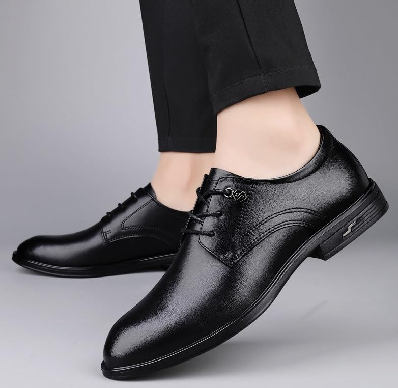 Men's Oxford Dress Shoes Classic Lace-Up Formal Tuxedo Derby Leather Low Heel Business Casual Comfortable Shoes3