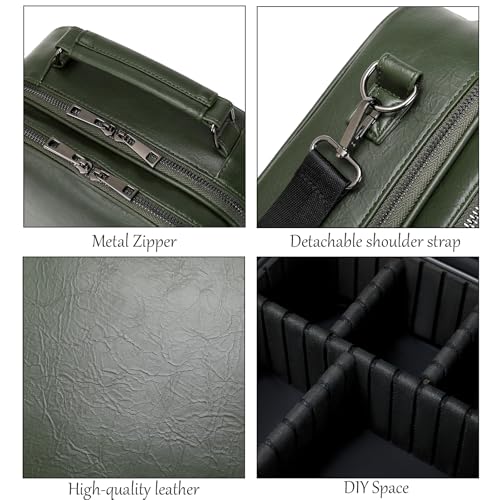 LMGO Große Kabeltasche Organizer, Doppellagige Kabeltragetasche und -Koffer, Reise Elektronik Kabel Organizer Tasche für Kabel, ipad, Ladegerät, Handy, Festplatten, Powerbank (Olivengrün)