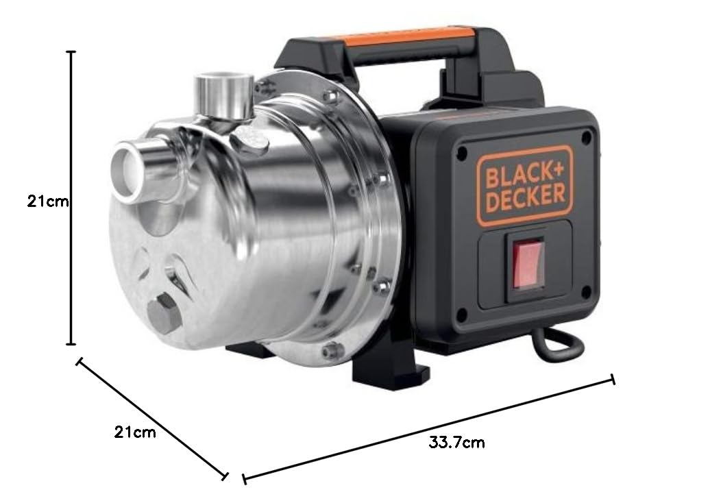 BLACK+DECKER Bomba Autocebante BXGP800XE para Aguas Limpias (800 W, Caudal max. 3500 l/h, Prevalencia max. 38 m)