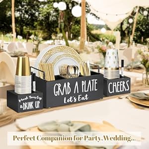 Paperplateholderswith2cupholdersandmarkerswoodpaperplatedispenserkitchenutensilholderpaperplateorganizerforcountercutlerycaddynapkinholderforpartycampingpicnicblack Urban Country Home Decor Paper plate holders with 2 cup holders and markers wood paper plate dispenser kitchen utensil holder paper plate organizer for counter cutlery caddy napkin holder for party camping picnic black urban country home decor