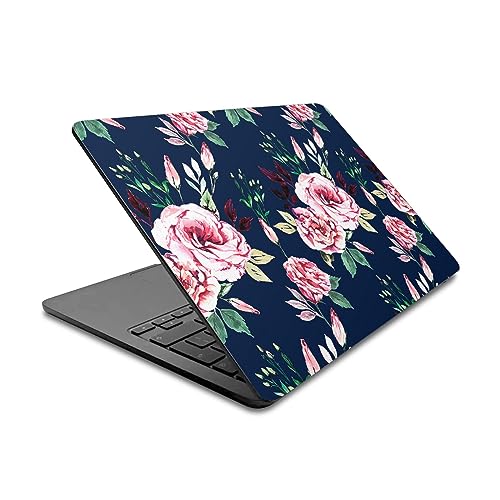 Skin MacBook Air 13.6 A2681 Anis Illustration Lisianthus Navy vinyle premium