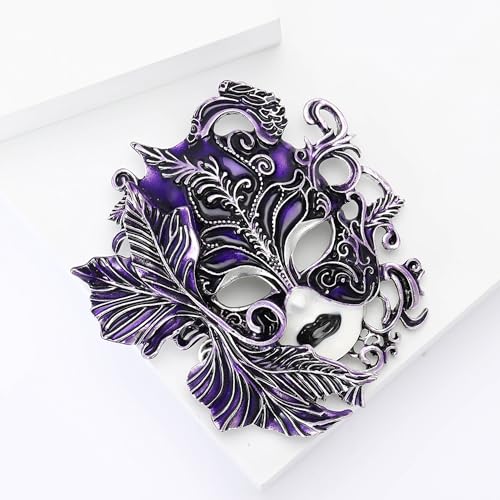 Image of Blue Venice Queue Mask Brooch Pin for Women & Men