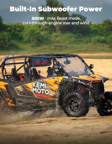 Image of KEMIMOTO Midnight 90 UTV Sound System with RGB Light, Roll Bar Mounted Only