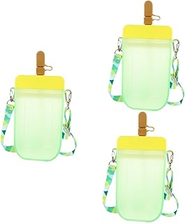 Toyvian 3 Pçs Copo De Bebida De Suco Copo De Suco Crianças Garrafas De Água Copos De Smoothie Garrafa De Bebê Palha Crianças Garrafa De Água De Plástico Menina Garrafa De Água Em Forma De