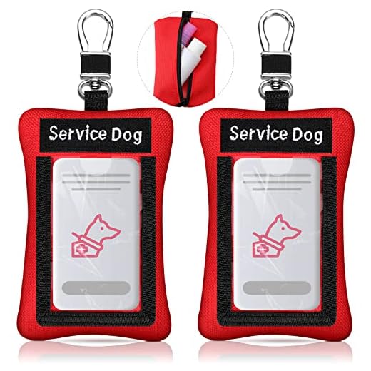 2 Pcs Service Dog ID Identification Carrier Service Dog ID Holder Oxford Cloth Clip on Badge Holder Display Your Dog Zippered Pouch Carry Small Items Clip on Badge Pocket with Card Slot