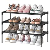 SONGMICS Zapatero de 3 Niveles, Almacenamiento de Calzado, Estantería de Zapatos, 29.7 x 62.3 x 53.5 cm, Negro Tinta...