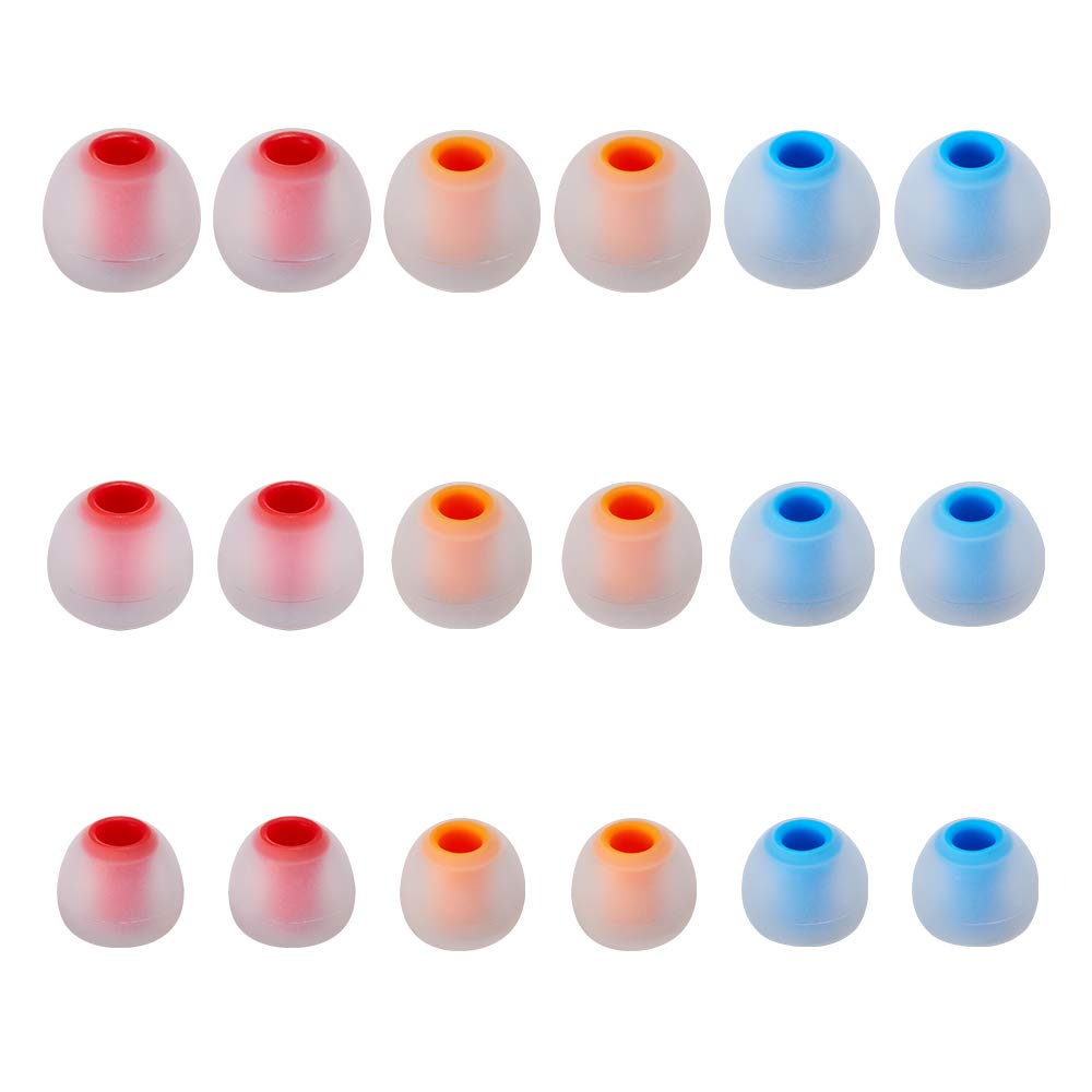 Earbud Tips Soft Silicone Earbuds Replacement Tips Fit for in-Ear Headphones(Inner Hole from 3.8mm - 4.2mm Earphones) 9 Pairs S/M/L