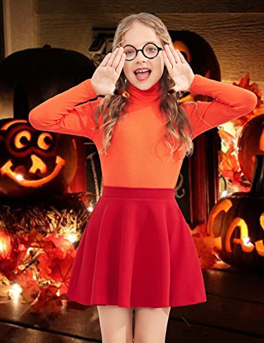 Image of Arshiner Girls Turtleneck Sweater Kids Casual Long Sleeve Knit Pullover Tops