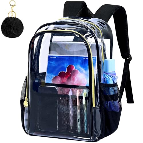 Image of AGSDON Clear Backpack, Heavy Duty Transparent Bookbag, See Through PVC Backpacks for Women Men
