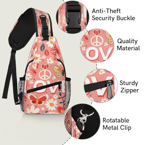 Sling Bag para Mujer y Hombre flores LGBT bolso de pecho miniatura 3