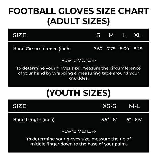 Essential Wear Football Gloves Men - Youth & Adult White Football Gloves - Performance Enhancer Receiver Gloves With Super Tacky Grip For Ultimate Experience - Adult & Youth Sizes #TOP3
