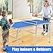 Goplus Foldable Ping Pong Table, 100% Preassembled, Portable Table Tennis Table Game Set with Net, 2 Table Tennis Paddles and Ping Pong Balls for Indoor Outdoor Use (Blue-60'')