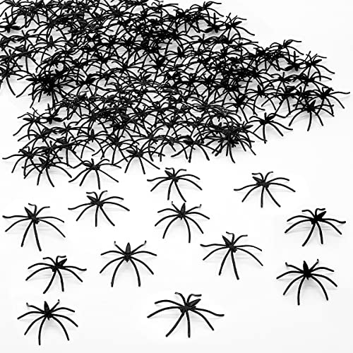 Aviski 300 Piezas de arañas de Halloween, arañas Falsas realistas para la Fiesta de Halloween, Accesorios de Broma, Decoraciones para la Fiesta de Halloween Cover