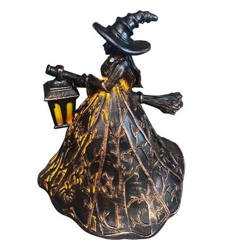 ハロウィン魔女テーブルデコレーション ? 樹脂耐紫外線性、滑り止め素材、ヴィンテージスタイルのライトデコレーション、安定したベース、屋内屋外ハロウィンホームアクセント |ポーチ 芝生 キッチン ベッドルーム リビングルーム