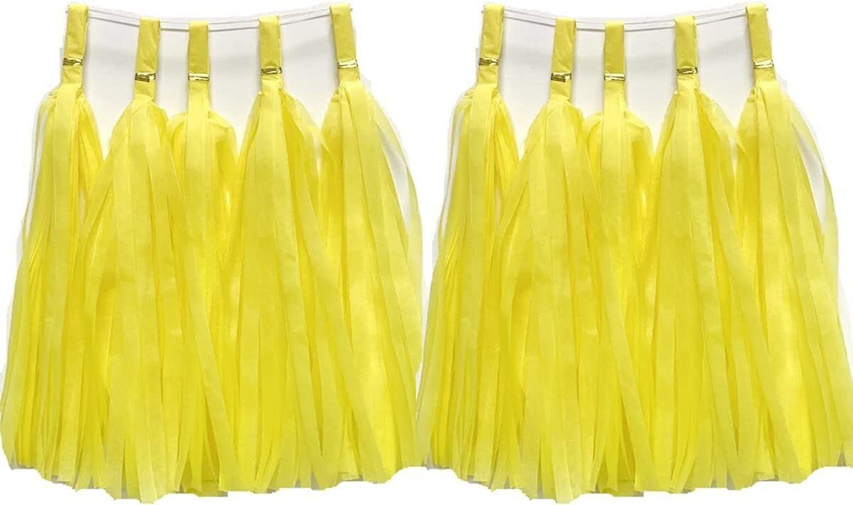 EliteKoopers 10Pcs Yellow Tissue Tassels Paper Garland Hanging Bunting For Wedding Birthday Party Decor