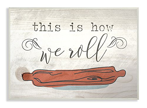 Stupell Industries This is How We Roll Rolling Pin Wall Plaque Art, 10 x 0.5 x 15, Multi-Color