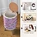 JBNJANKDAV Small Trash Can with Lid Baby Seamless Cute Flowers Plants Rainbows Butterflies Pink for Kids Garbage Bin Pet Proof Waste Basket for Kitchen Bathroom Office Bedroom Decorative 1.8 Gallon