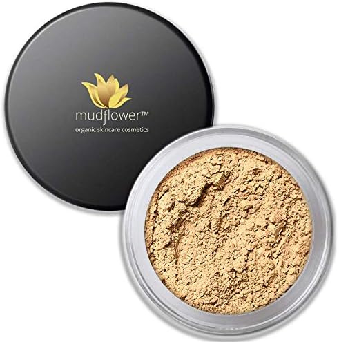 Mudflower Cosmetics Organic Powder Makeup Foundation, Medium, 1.0 ounce