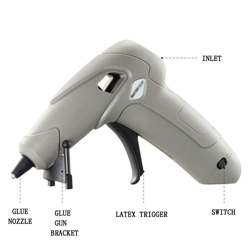 AIZYR Pistola per Colla A Caldo, Ricarica Senza Fili Pistola A Colla -Multifunzione Domestica Manuale per Bambini, Adatto per Stick di Colla da 7 Mm, Resistenza
