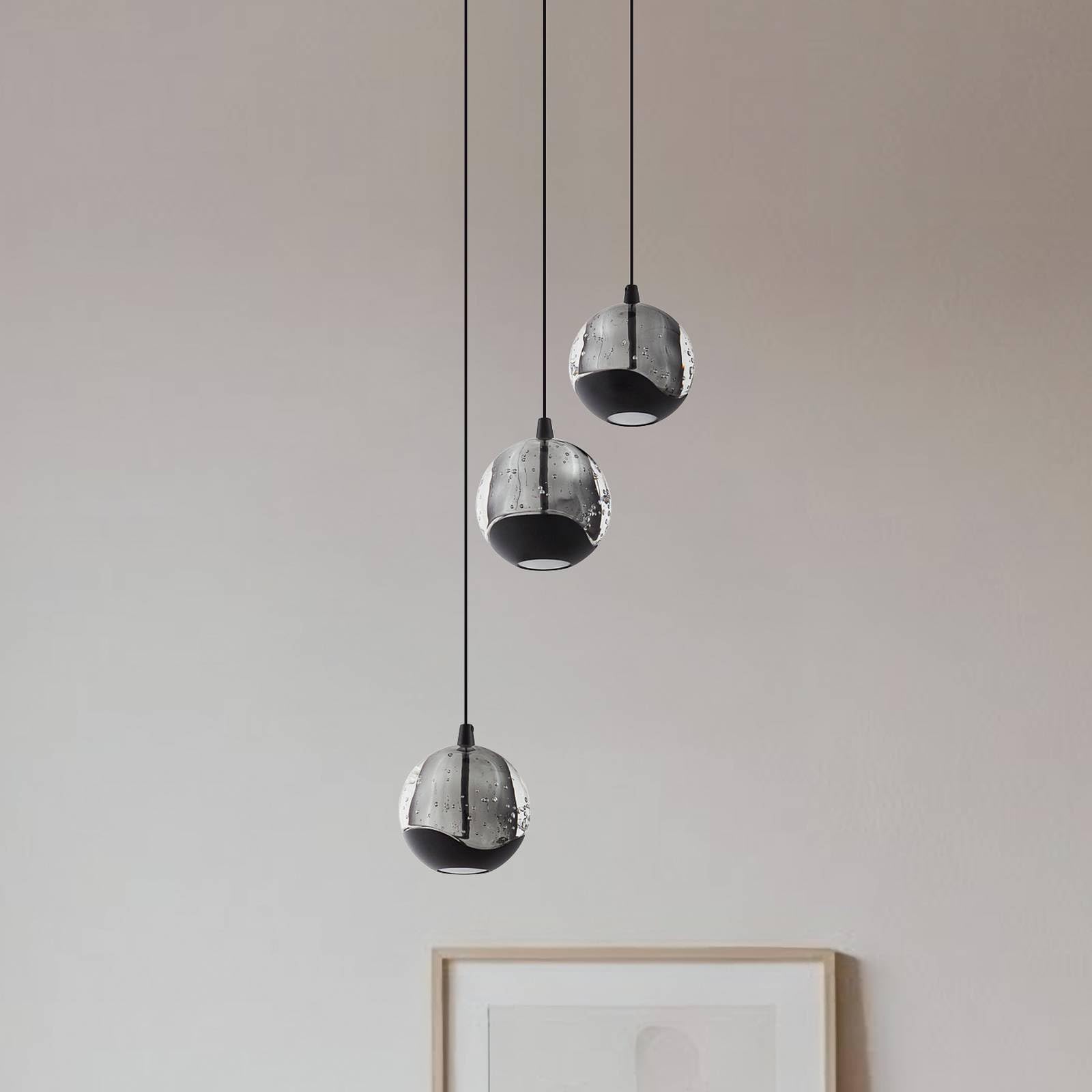 Lucande Lampada a sospensione (Moderno) colore Trasparente, in Vetro ad es. Soggiorno & Sala da pranzo lampadina inclusa lampada vetro