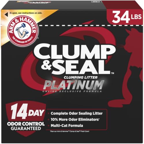 ARM & HAMMER Clump & Seal Platinum Cat Litter, Improved Packaging, 34 lbs - image 1