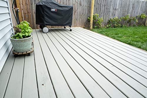 #1 Deck Wood Deck Paint and Sealer - Advanced Solid Color Deck Stain for Decks, Fences, Siding - 1 Gallon (Driftwood Gray)